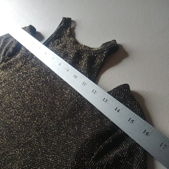 No Boundaries women's size XL black and gold cold shoulder metallic blouse - Picture 11 of 16